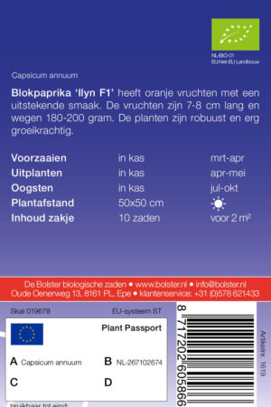Blokpaprika 'Ilyn F1' - Afbeelding 2