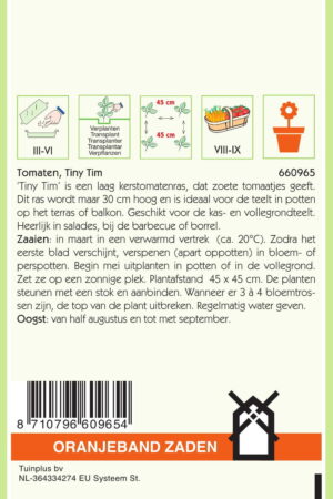OBZ Tomaten Tiny Tim Kers- Balkontomaten - Afbeelding 2