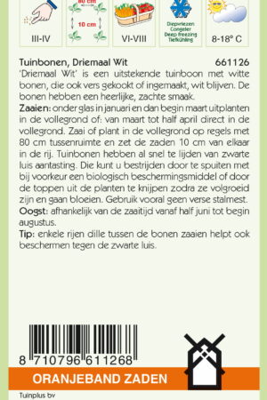 OBZ Tuinbonen Driemaal Wit, 250g - Afbeelding 2