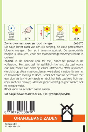 OBZ Zomerbloemen mengsel, roze/rood - Afbeelding 2