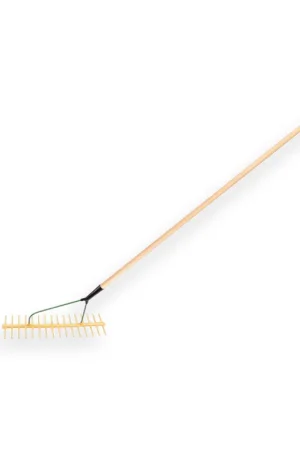 Hooihark kunststof, 16 tanden, dubbel, schuin model + steel - Afbeelding 1