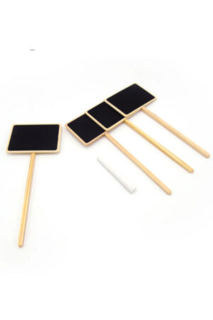 Plaatetiketten FSC+krijtbordje+krijt 20 cm